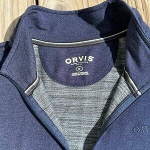 Orvis Quarter Zip Pullover Navy M Quiet Luxury Dadcore Outdoor Minimalist 3213